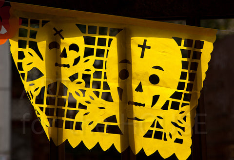 Papel Picado with Skull